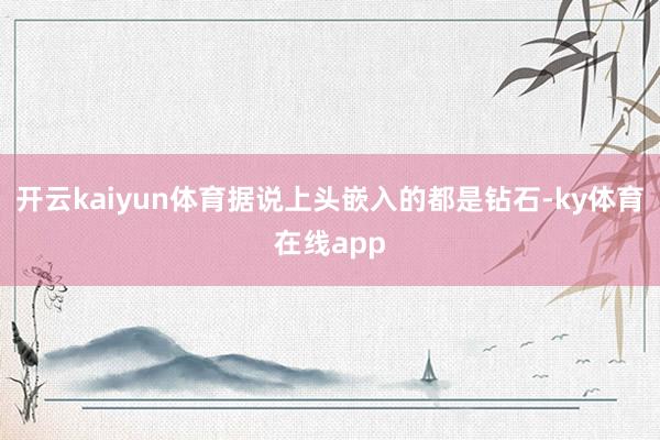 开云kaiyun体育据说上头嵌入的都是钻石-ky体育在线app