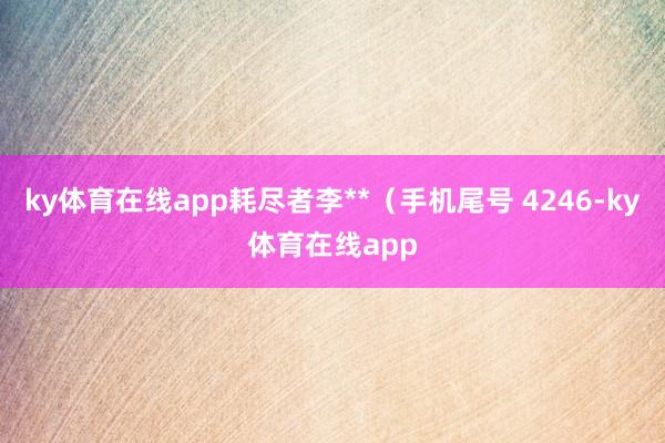 ky体育在线app耗尽者李**（手机尾号 4246-ky体育在线app
