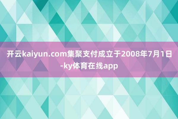 开云kaiyun.com集聚支付成立于2008年7月1日-ky体育在线app