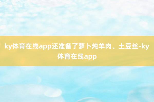 ky体育在线app还准备了萝卜炖羊肉、土豆丝-ky体育在线app