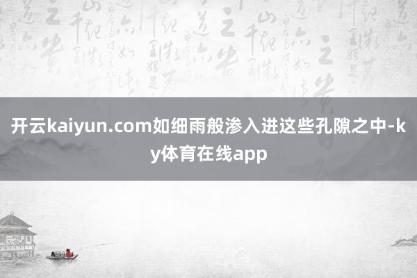 开云kaiyun.com如细雨般渗入进这些孔隙之中-ky体育在线app