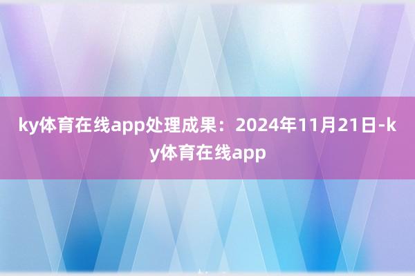 ky体育在线app处理成果：2024年11月21日-ky体育在线app