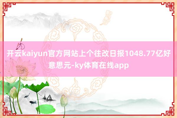 开云kaiyun官方网站上个往改日报1048.77亿好意思元-ky体育在线app