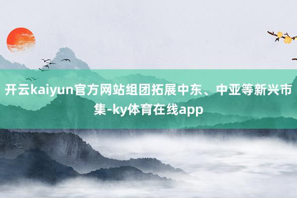 开云kaiyun官方网站组团拓展中东、中亚等新兴市集-ky体育在线app