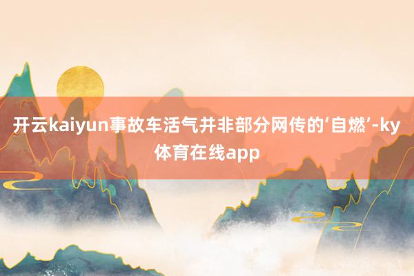 开云kaiyun事故车活气并非部分网传的‘自燃’-ky体育在线app