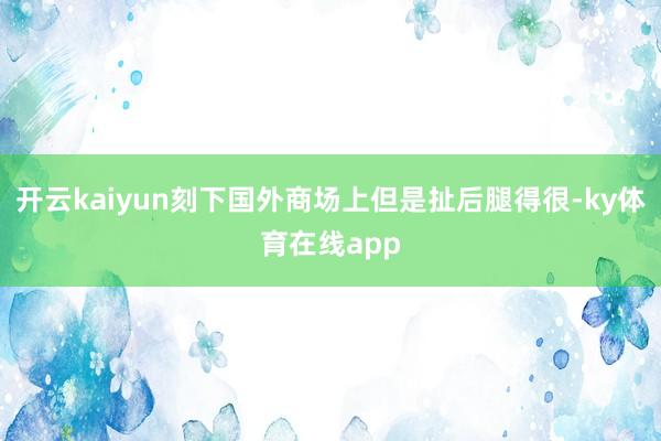 开云kaiyun刻下国外商场上但是扯后腿得很-ky体育在线app