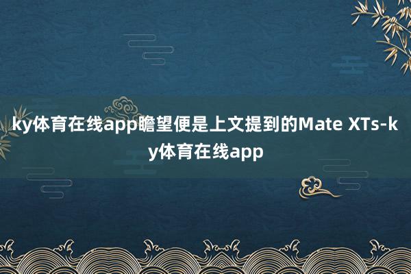 ky体育在线app瞻望便是上文提到的Mate XTs-ky体育在线app