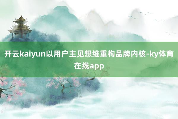 开云kaiyun以用户主见想维重构品牌内核-ky体育在线app