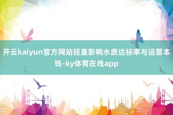 开云kaiyun官方网站径直影响水质达标率与运营本钱-ky体育在线app