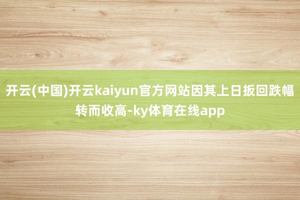 开云(中国)开云kaiyun官方网站因其上日扳回跌幅转而收高-ky体育在线app