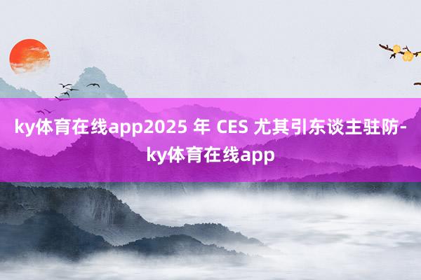 ky体育在线app2025 年 CES 尤其引东谈主驻防-ky体育在线app