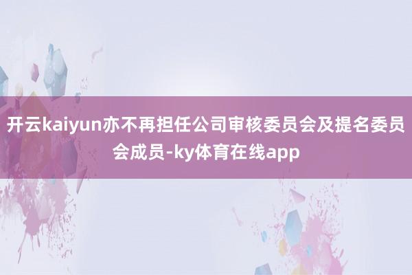 开云kaiyun亦不再担任公司审核委员会及提名委员会成员-ky体育在线app