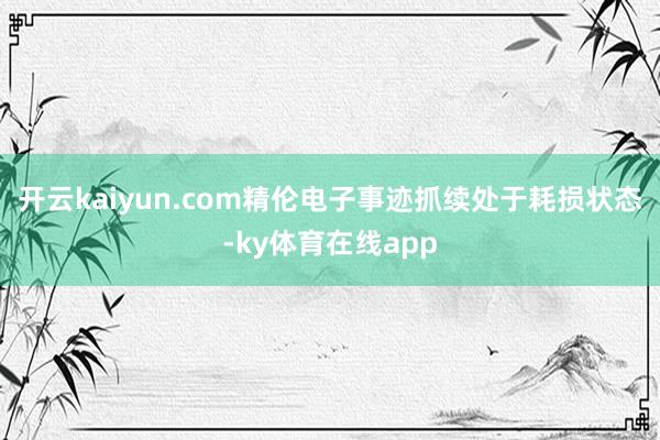 开云kaiyun.com精伦电子事迹抓续处于耗损状态-ky体育在线app