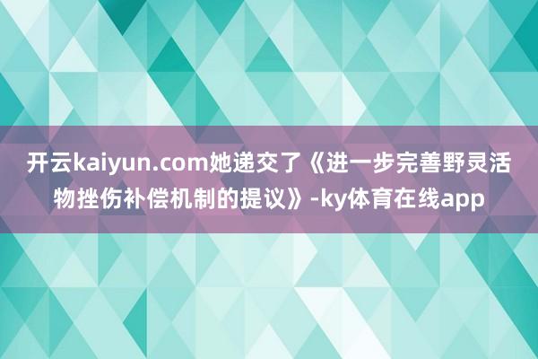 开云kaiyun.com她递交了《进一步完善野灵活物挫伤补偿机制的提议》-ky体育在线app