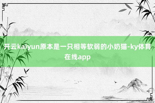开云kaiyun原本是一只相等软弱的小奶猫-ky体育在线app