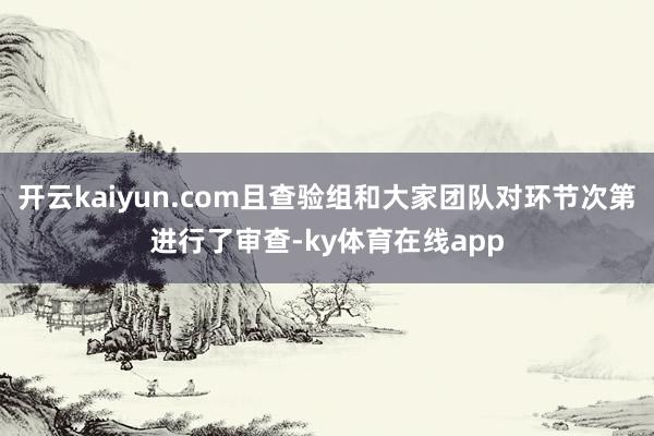 开云kaiyun.com且查验组和大家团队对环节次第进行了审查-ky体育在线app