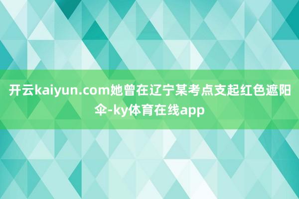 开云kaiyun.com她曾在辽宁某考点支起红色遮阳伞-ky体育在线app