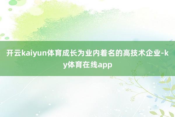 开云kaiyun体育成长为业内着名的高技术企业-ky体育在线app