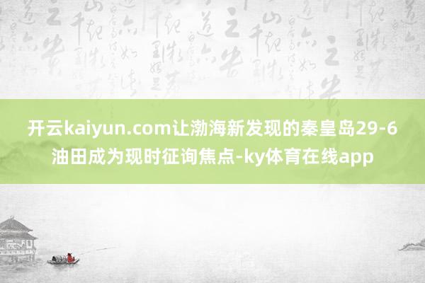 开云kaiyun.com让渤海新发现的秦皇岛29-6油田成为现时征询焦点-ky体育在线app